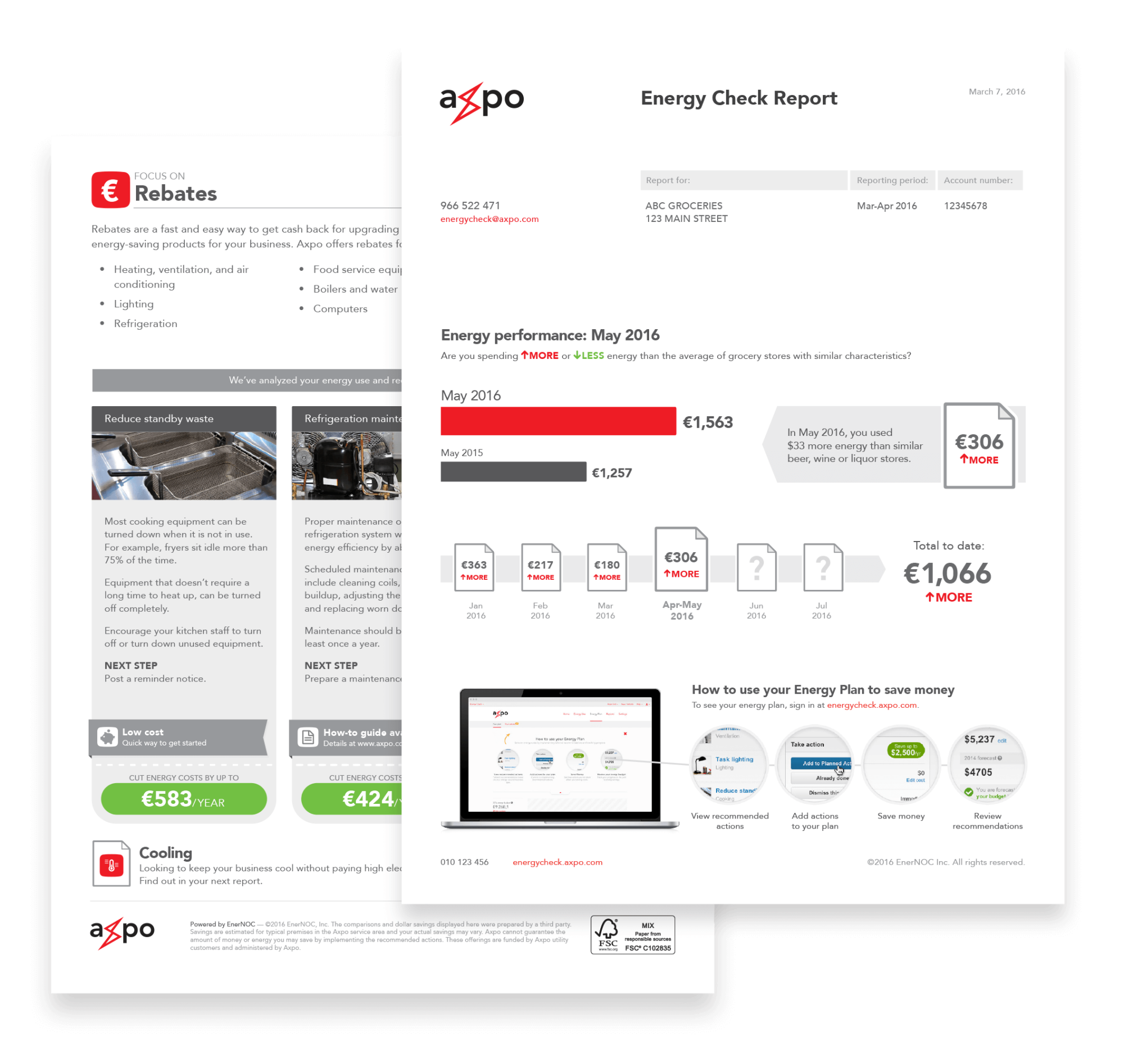 Axpo branded print reports